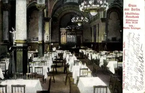 Ak Berlin Prenzlauer Berg, Schönhauser Allee 36/39, Schultheiss-Ausschank