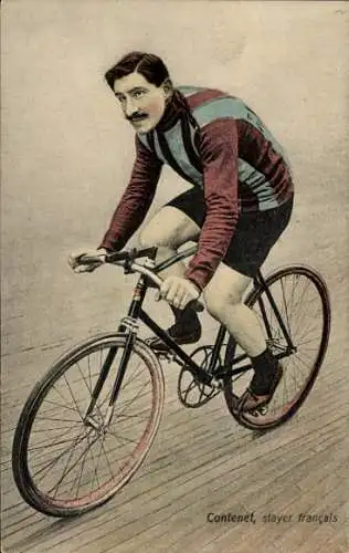 CPA Radrennfahrer Contenet, stayer français
