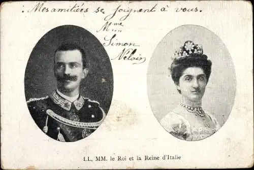Ak Vittorio Emanuele III., König Viktor Emanuel III. von Italien, Königin Elena von Montenegro
