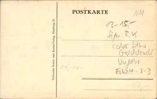 Künstler Wappen Ak Hamburg, Landeswappen, Landesflagge