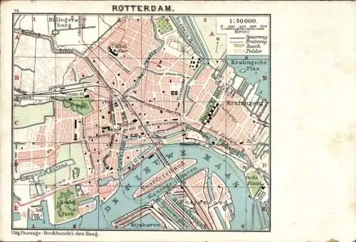 Stadtplan Ak Rotterdam Südholland Niederlande, Kralingen, Kralingsche Plas, Neue Maas