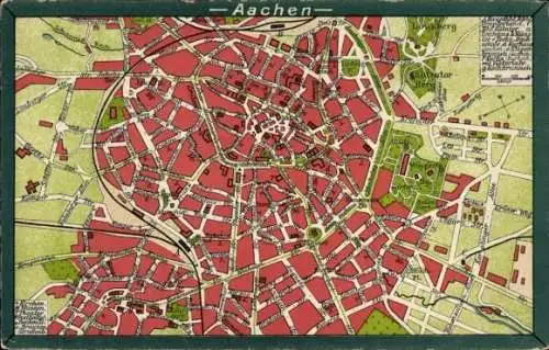 Stadtplan Ak Aachen, Altstadt, Salvatorberg, Lousberg