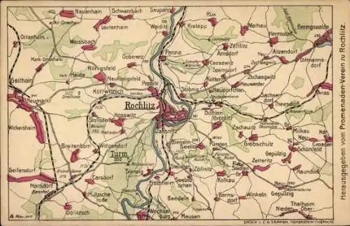 Landkarten Ak Rochlitz an der Mulde, Geithain, Geringswalde, Wechselburg, Wickershain