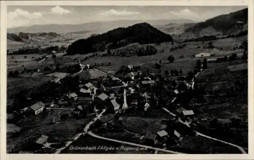 Ak Grünenbach im Allgäu Schwaben, Luftaufnahme