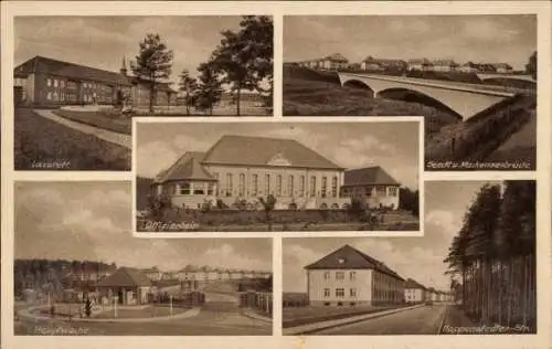 Ak Lüneburger Heide, Lazarett, Hauptwache, Offiziersheim, Mackensenbrücke, Hoppensh