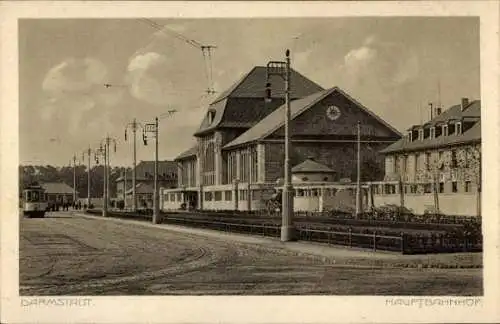 Ak Darmstadt in Hessen, Hauptbahnhof