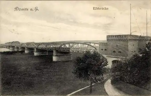 Ak Dömitz an der Elbe Mecklenburg, Elbbrücke