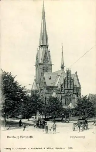 Ak Hamburg Eimsbüttel, Straßenpartie vor der Christuskirche