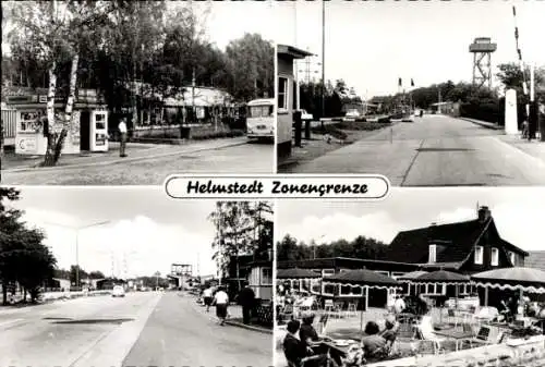Ak Helmstedt in Niedersachsen, Zonengrenze, Verkehr,  Gebäude, Menschen, Fahrzeuge