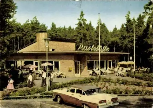 Ak Pfungstadt West in Hessen, Autobahnraststätte, Terrasse