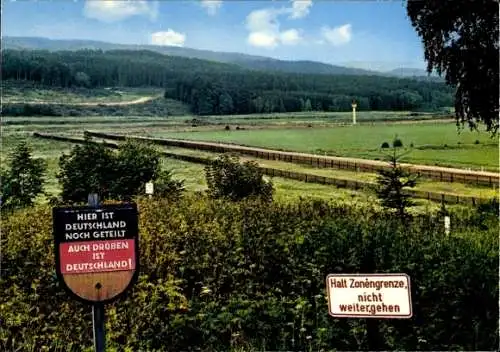 Ak Zonengrenze im Harz, Landschaft, Innerdeutsche Grenze, BRD, DDR