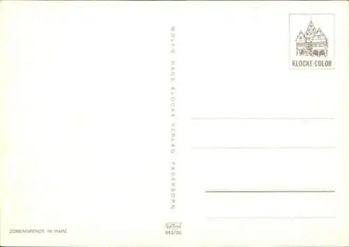 Ak Zonengrenze im Harz, Landschaft, Innerdeutsche Grenze, BRD, DDR