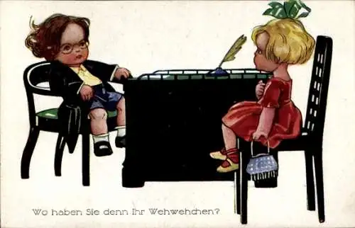 Ak Wo haben Sie denn ihr Wehwechen, Arzt, Frau, Kinder als Erwachsene