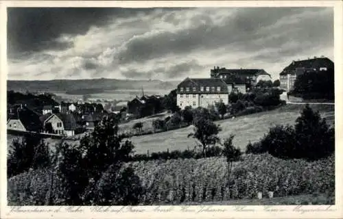 Ak Volmarstein Wetter an der Ruhr, Landschaft mit Weinbergen, Häusern und Wolken am Himmel