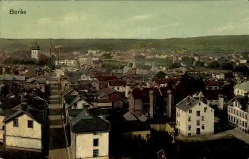 Ak Borås Schweden, Stadtansicht von  zahlreiche Dächer und Türme sichtbar