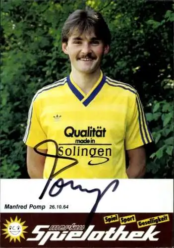 Autogrammkarte Fußballer Manfred Pomp, SG Union Solingen, Autogramm