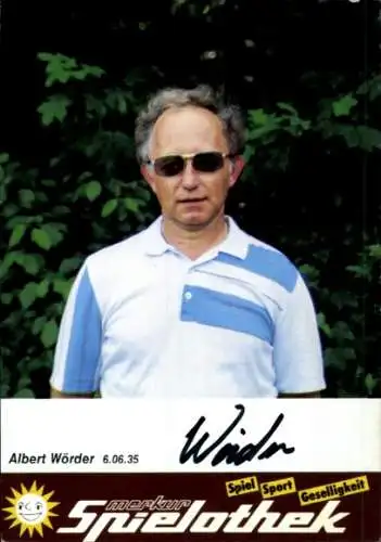 Autogrammkarte Trainer Alber Wörder, SG Union Solingen, Autogramm