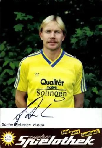 Autogrammkarte Fußballer Günter Diekmann, SG Union Solingen, Autogramm