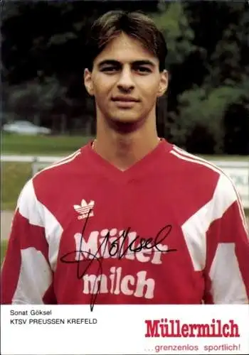 Autogrammkarte Fußballer Sonat Göksel, KTSV Preussen Krefeld, Autogramm