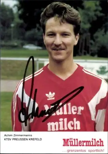 Autogrammkarte Fußballer Achim Zimmermanns, KTSV Preussen Krefeld, Autogramm