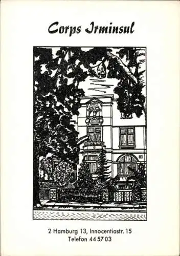 Studentika Ak Hamburg, Corps Irminsul, Corpshaus Innocentiastraße 15