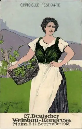 Ak Mainz am Rhein, 27. Deutscher Weinbau-Kongress, 1913