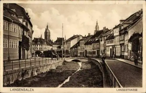 Ak Bad Langensalza in Thüringen, Langestraße