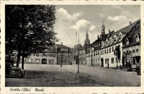 Ak Strehla an der Elbe Sachsen, Markt