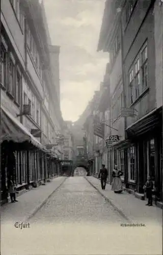 Ak Erfurt in Thüringen, Krämerbrücke, G. B. König