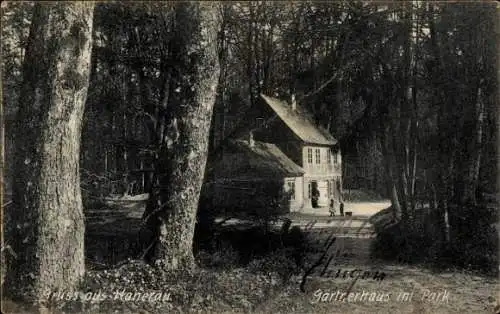 Ak Hanerau Hademarschen, Blick auf Gärtnerhaus im Park