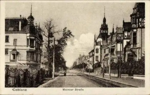 Ak Koblenz, Mainzer Straße, Häuserfassaden, Fachwerk