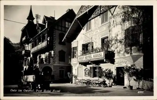 Ak Oetz in Tirol, Post Hotel Kassl, Oetz im Oetztal