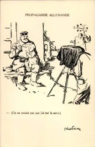 Künstler CPA Propagande Allemande, On ne croirait pas que j'ai tue la mere