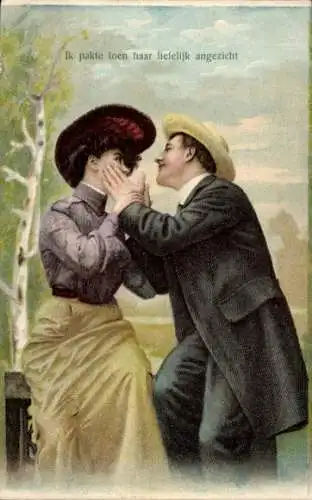 Präge Ak Liebespaar, Kuss, Liebe