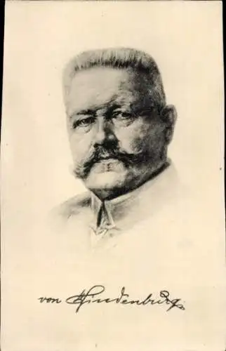 Ak Generalfeldmarschall Paul von Hindenburg, Porträt