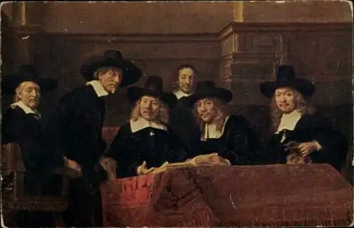 Künstler Ak Rembrandt: Die Staalmeesters, Reklame Senftenberger Krone-Briketts