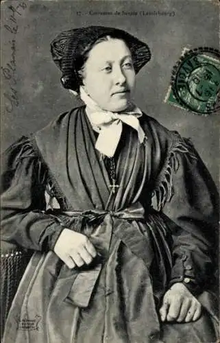 Ak Costumes de Savoie, Frau in französischer Tracht, Lanslebourg