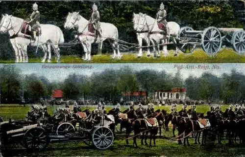Ak Bespannungs-Abteilung, Fuß-Artillerie Regiment, Geschütze