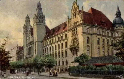 Künstler Ak Magdeburg an der Elbe, Justizpalast