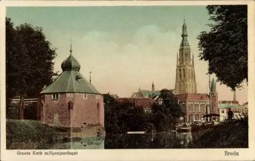Ak Breda Nordbrabant Niederlande, Groote Kerk, Spanjaardsgat