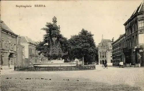 Ak Breda Nordbrabant Niederlande, Historisches Bild des Sophiaplein in Breda, Niederlande. Auf...