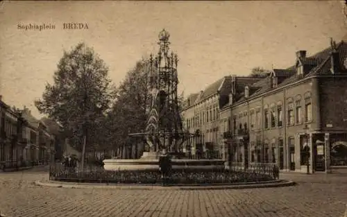 Ak Breda Nordbrabant Niederlande, Historisches Bild des Sophiaplein in Breda, Niederlande. Auf...