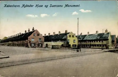 Ak København Kopenhagen Dänemark, Nyboder Huse og Suensons Monument