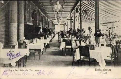 Ak København Kopenhagen Dänemark, Tivoli, Wivels Terrasse