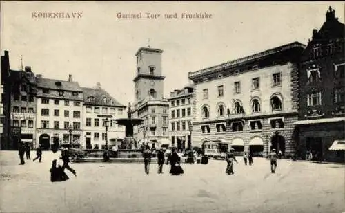 Ak København Kopenhagen Dänemark, Gammel Torv, Fruekirke