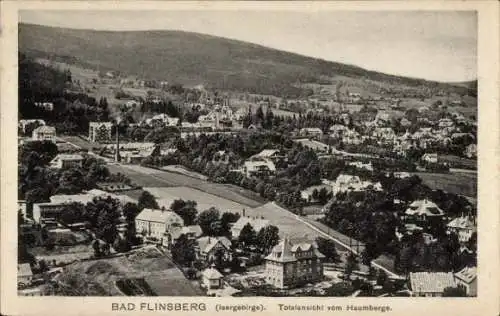 Ak Świeradów Zdrój Bad Flinsberg Schlesien, Totalansicht vom Haumberge