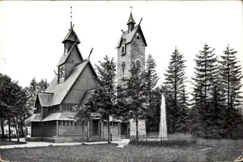 Ak Karpacz Górny Brückenberg Krummhübel Riesengebirge Schlesien, Kirche Wang