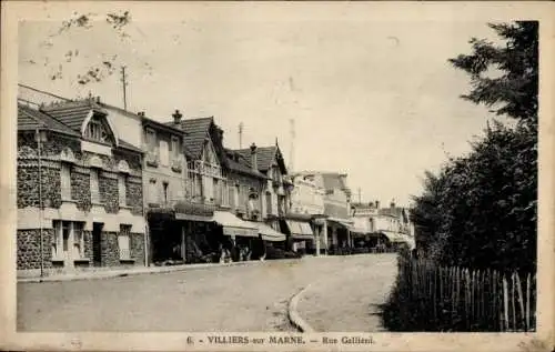 Ak Villiers sur Marne Val de Marne, Rue Gallieni