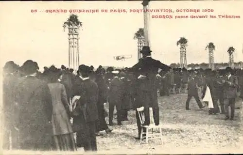 Ak Grande Quinzaine de Paris, Port-Aviation, 1909