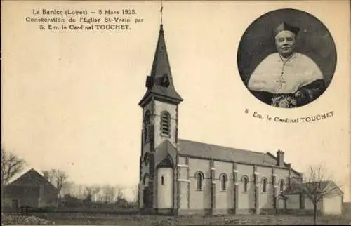 Ak Le Bardon Loiret, Église Saint Vrain, Cardinal Touchet